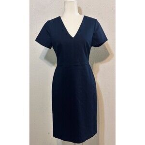 NWT J CREW Size 4 Navy Lined Cap Sleeve Dress Formal Business Old Money